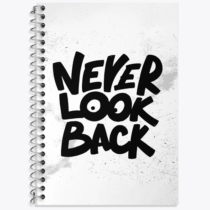 دفتر زبان 50 برگ خندالو مدل دو خط طرح Never Look Back کد F1517