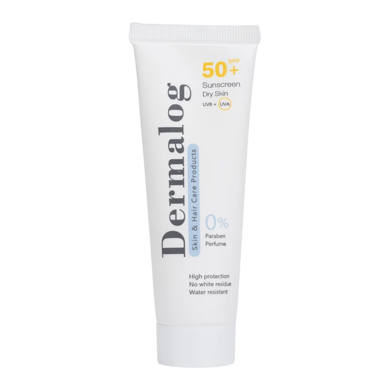کرم ضد آفتاب بی‌رنگ صورت درمالوگ SPF 50 مدل 01 محافظ در برابر اشعه UVA و UVB ‌مناسب برای پوست خشک حجم ۵۰ میلی‌لیتر