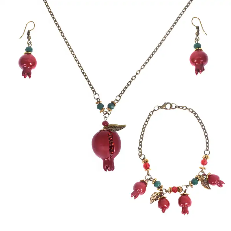 نیم ست زنانه طرح انار کد 012