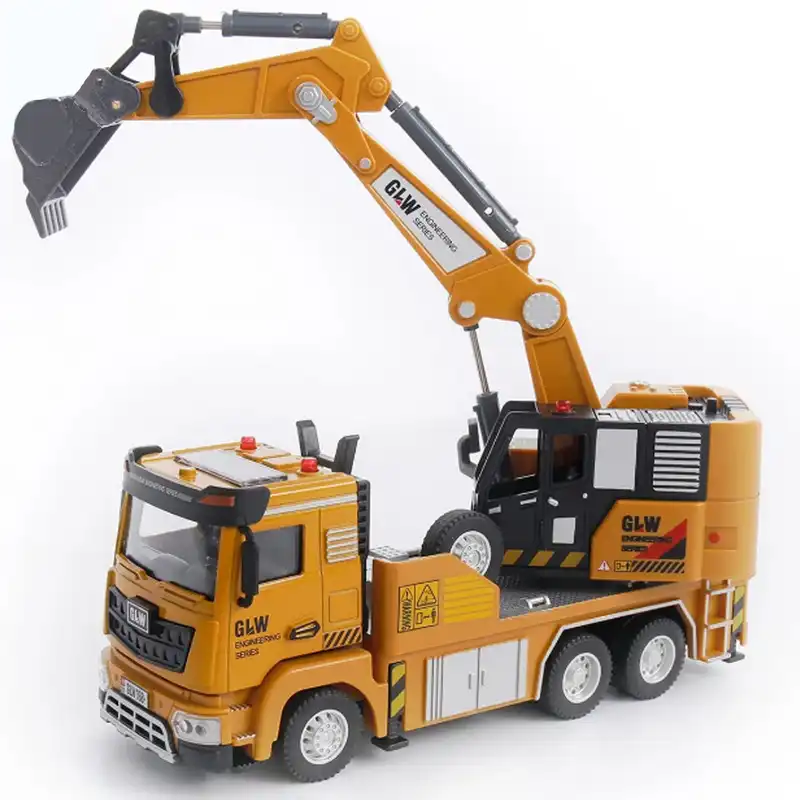 ماشین بازی مدل موزیکال چراغ دار کامیون بیل مکانیکی