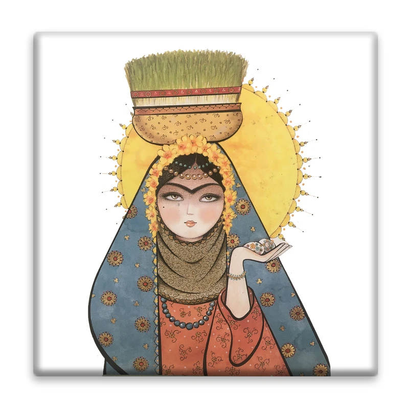 زیر لیوانی  مدل بانو و سبزه کد    3864467_1955