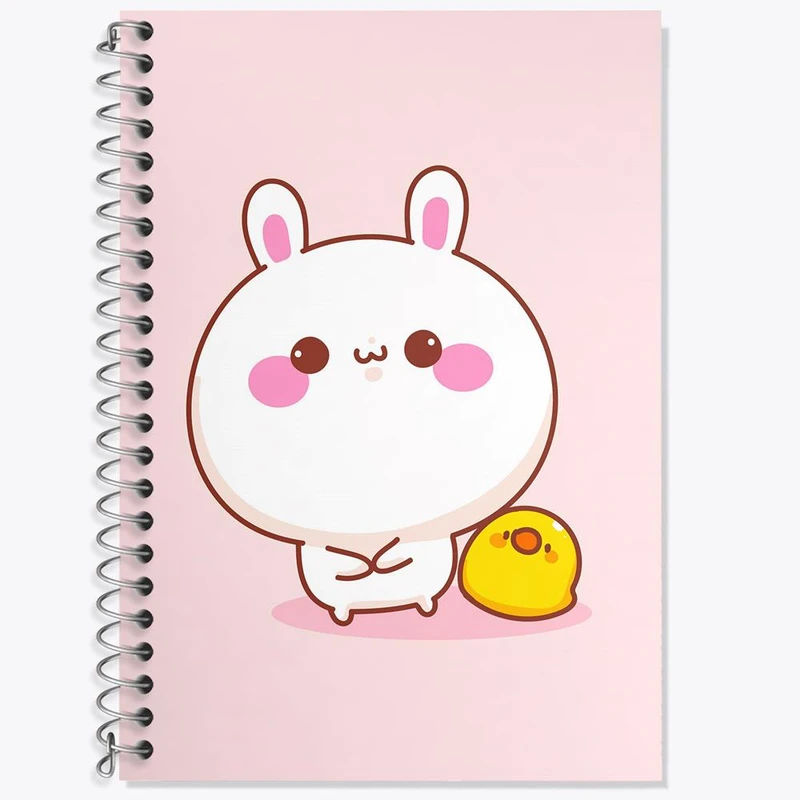 دفتر زبان 50 برگ خندالو مدل سه خط طرح خرگوش بامزه کد 29204