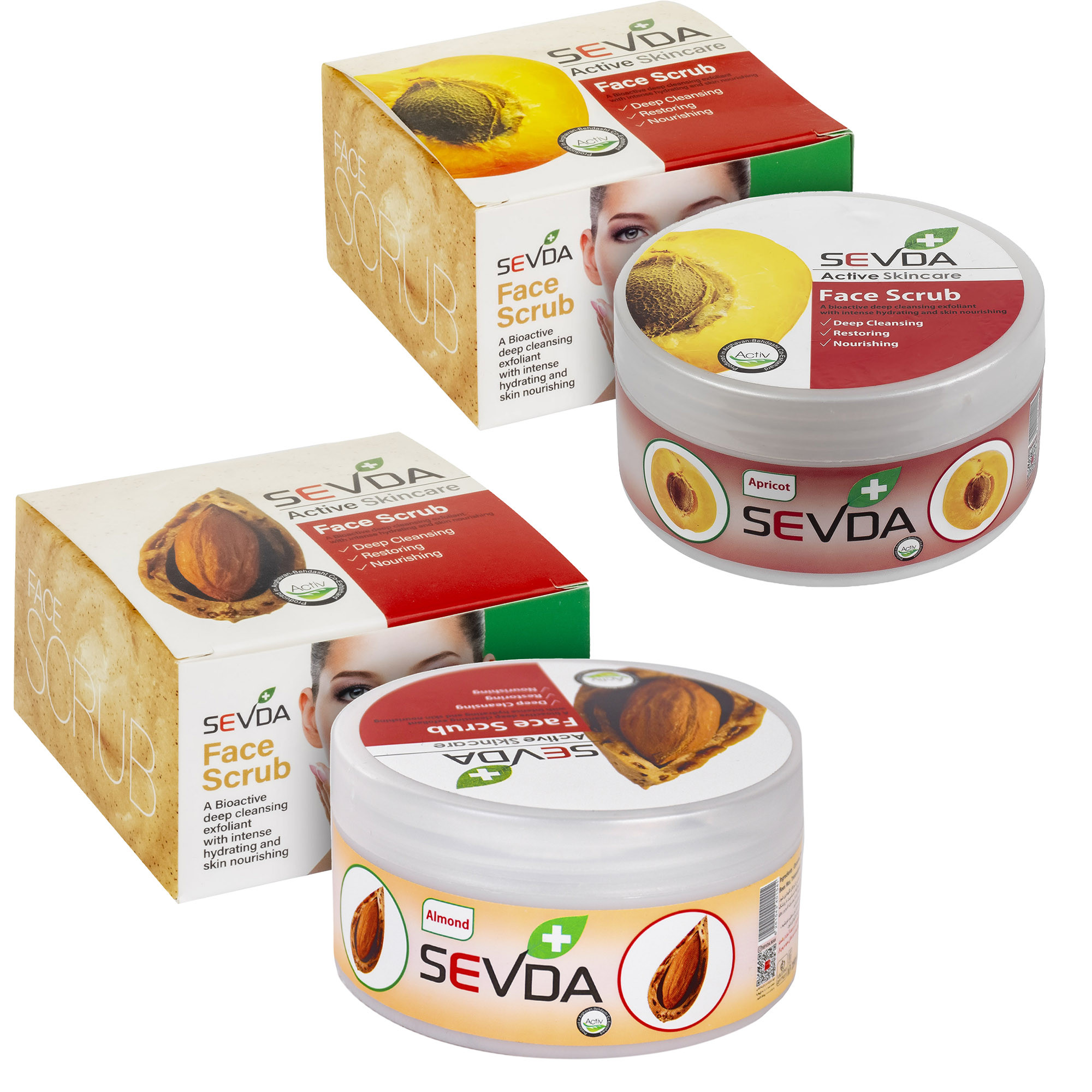 اسکراب لایه بردار پوست سودا مدل زردآلو و بادام حجم 250 میلی لیتر مجموعه 2 عددی