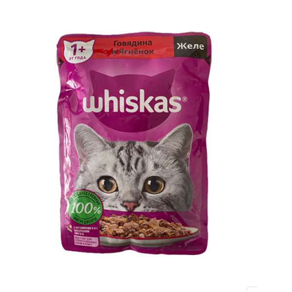 پوچ گربه ویسکاس مدل گوشت در ژله وزن 75 گرم بسته 10 عددی