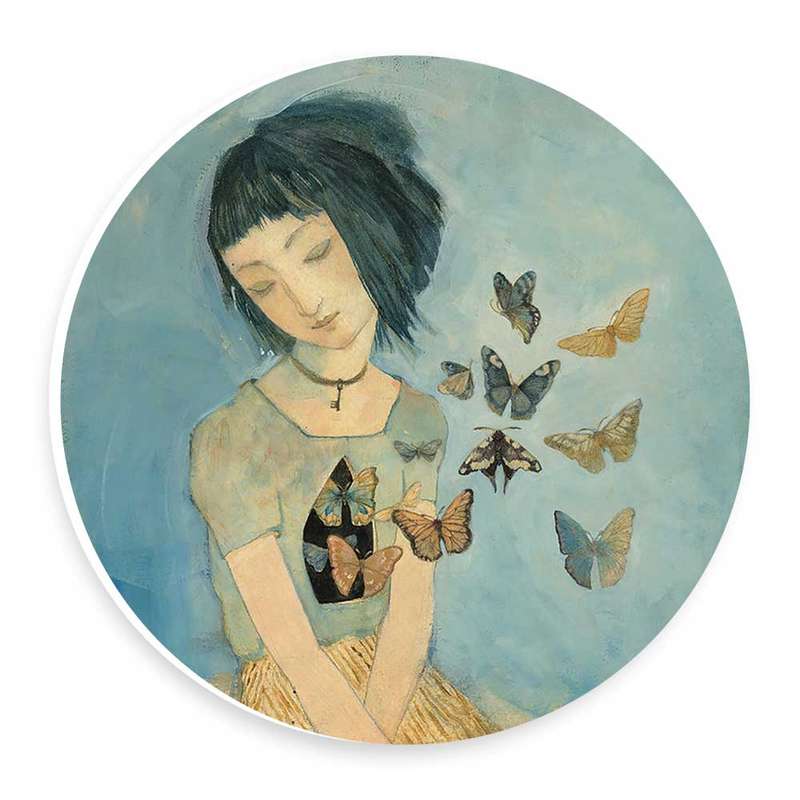 دیوارکوب طرح دختر و پرنده ها مدل wtb249