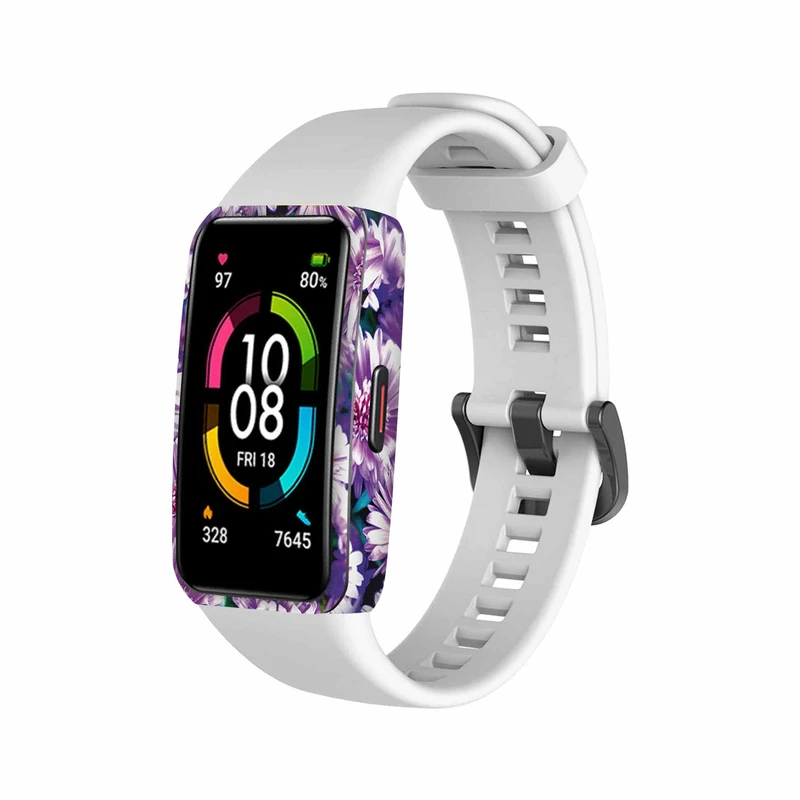  برچسب ماهوت طرح Purple-Flower مناسب برای ساعت هوشمند هوآوی band 6