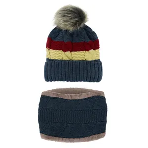 ست کلاه و شال گردن بافتنی بچگانه مدل P3-9429