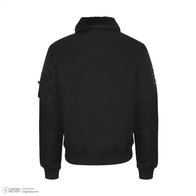 کاپشن مردانه مدل خلبانی آلفا یقه خزدار آرمدار