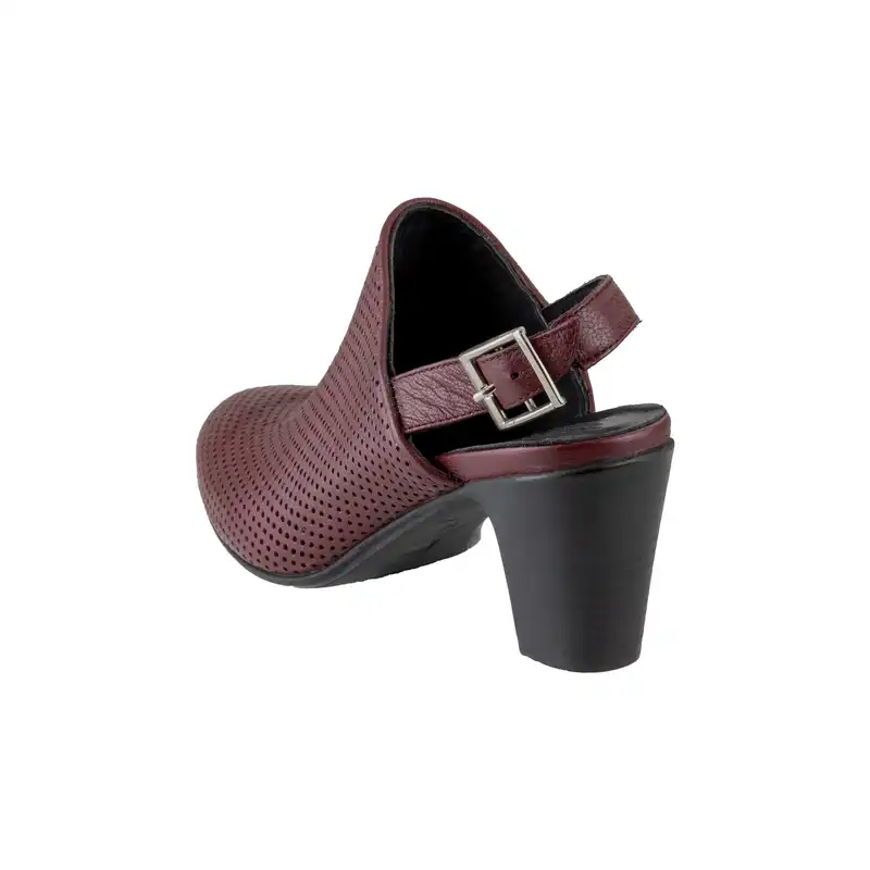 کفش زنانه پاتکان مدل پنج سانتیمتر پشت باز جلو بسته چرم کد 5673