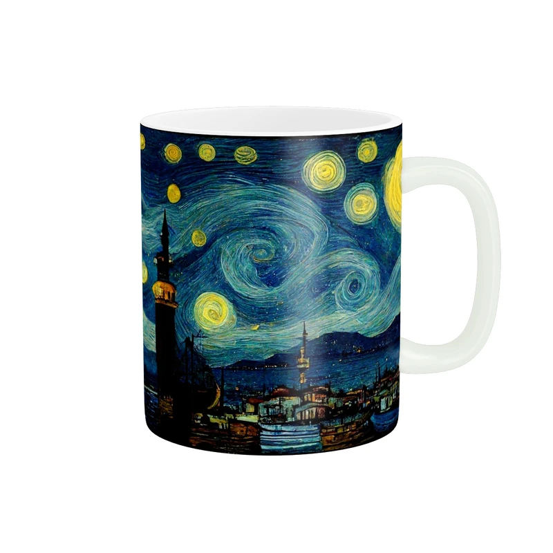 ماگ پادآفرین مدل شب پر ستاره طرح ونگوگ کد p3835