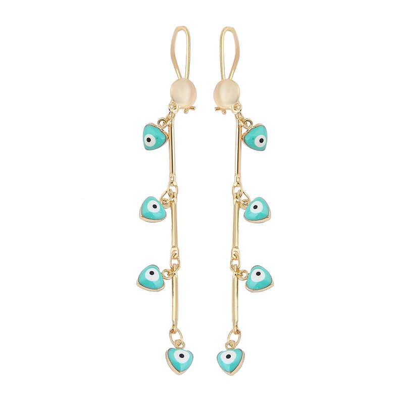 گوشواره زنانه بازرگانی میلادی مدل آویزی چشم و نظر کد GZN_321 گوشواره زنانه بازرگانی میلادی مدل آویزی چشم و نظر کد GZN_321