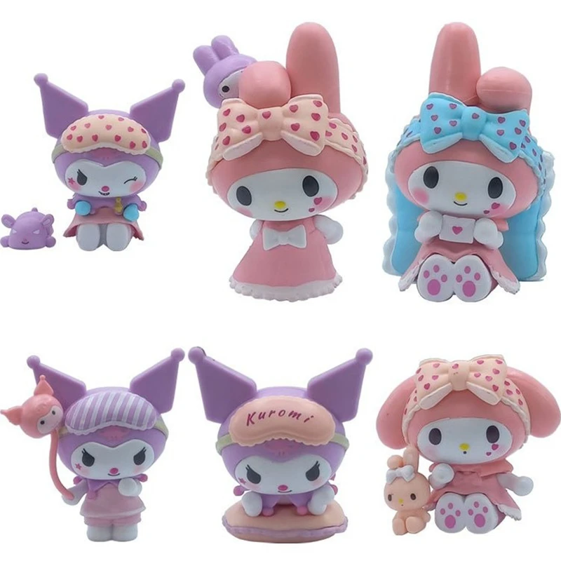 فیگور طرح هلو کیتی مدل کرومی و ملودی مجموعه 6 عددی