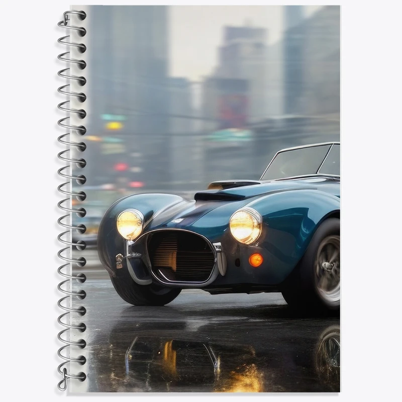 دفتر زبان 50 برگ خندالو مدل سه خط طرح ماشین کلاسیک کد F548