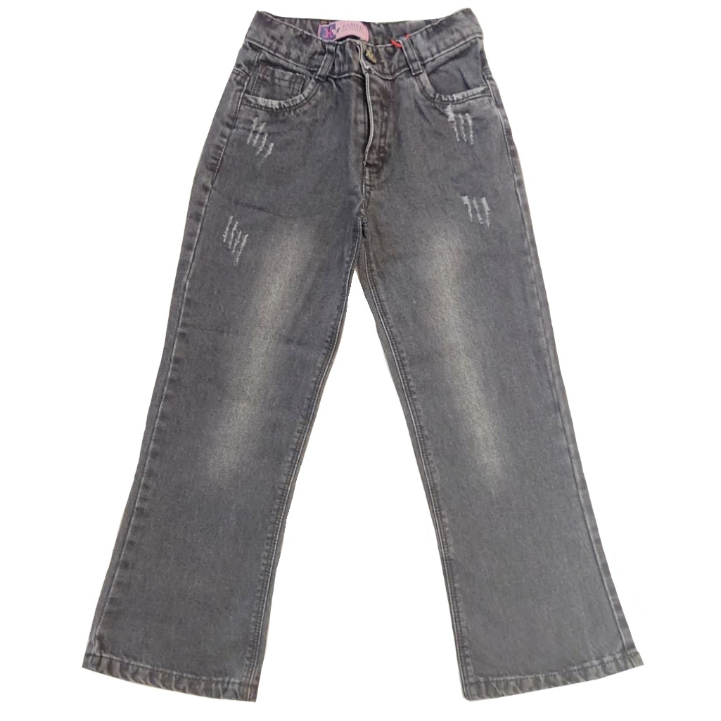 شلوار جین دخترانه حامد مدل نیم بگ 70100