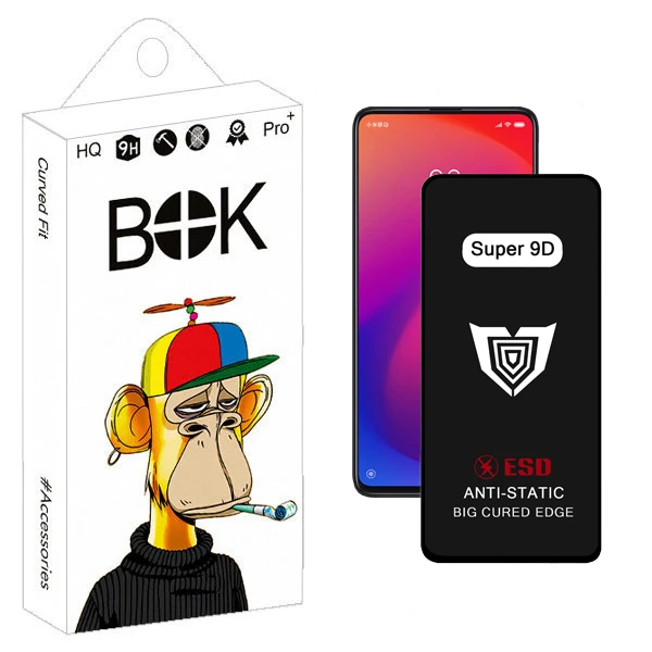 محافظ صفحه نمایش بوک مدل Super 9D Guard مناسب برای گوشی موبایل شیائومی mi 9t