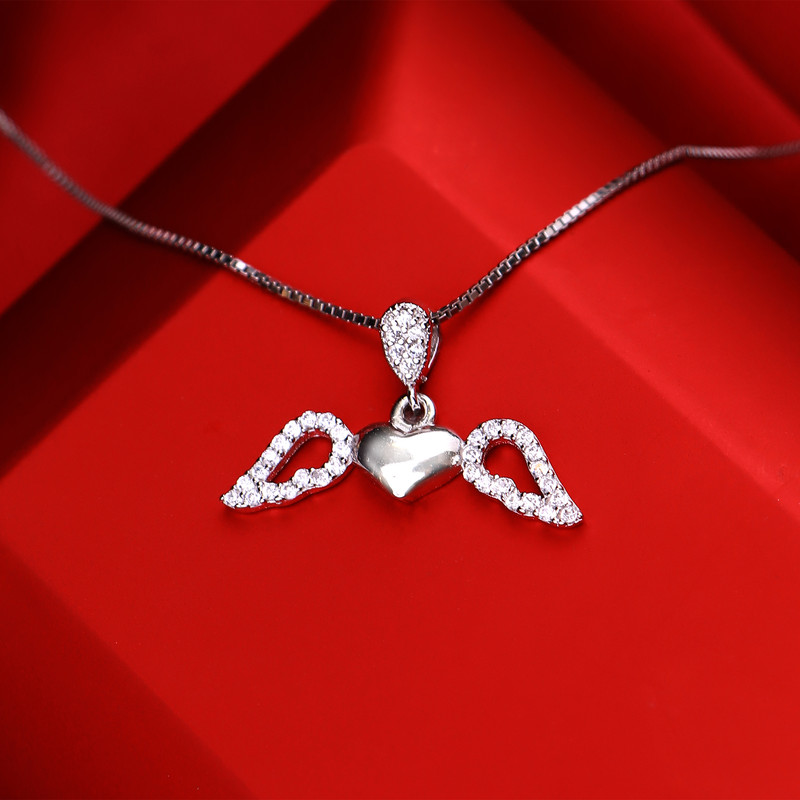 آویز گردنبند نقره زنانه جی تی ای مدل بال فرشته آویز گردنبند نقره زنانه جی تی ای مدل بال فرشته