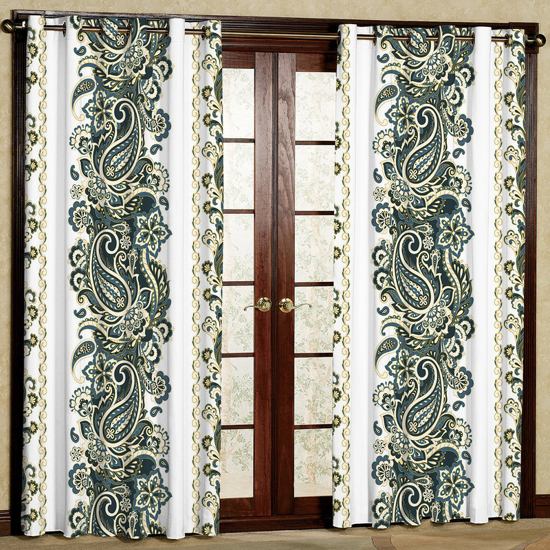  پرده مدل بته جقه گل دار هازان پانچی کد 112 D سایز 140x200 سانتی متر