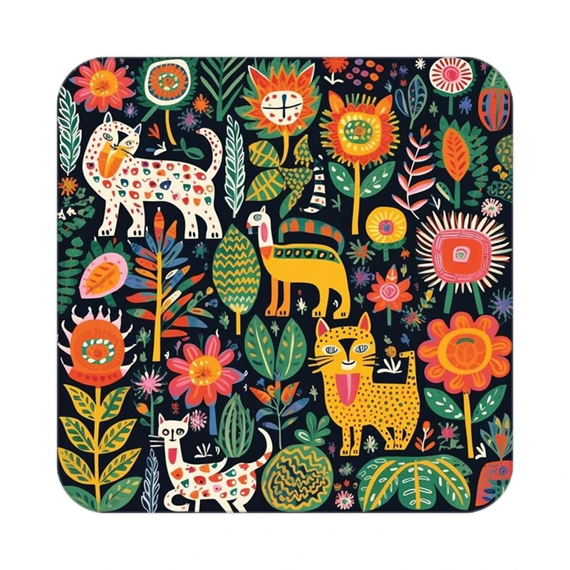 زیر لیوانی کاکتی طرح حیوانات رنگی مدل mp25761