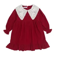 پیراهن آستین بلند یقه برگردان دخترانه مدل نارگل