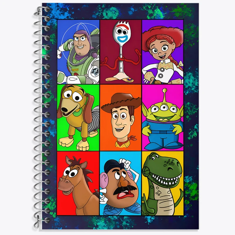 دفتر زبان 50 برگ خندالو مدل سه خط طرح داستان اسباب بازی ها کد N3768