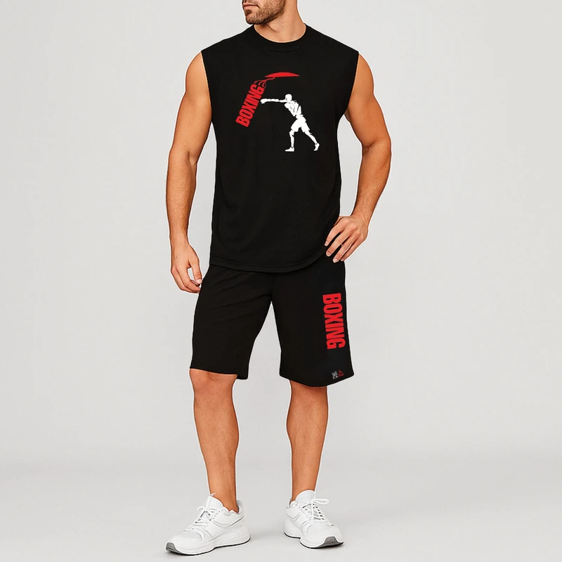 ست تاپ و شلوارک مردانه مدل بوکس کد BTPM172