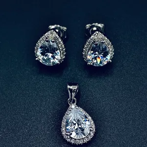 نیم ست نقره زنانه طرح اشک کد ۰۰۰۱۴