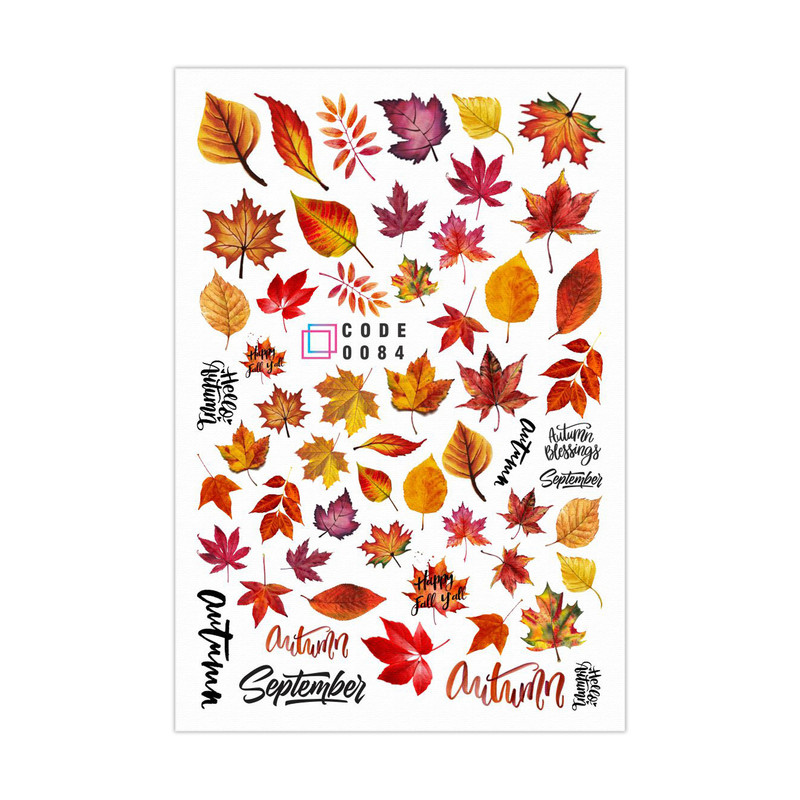 برچسب لنز ناخن مدل پاییزی کد 84