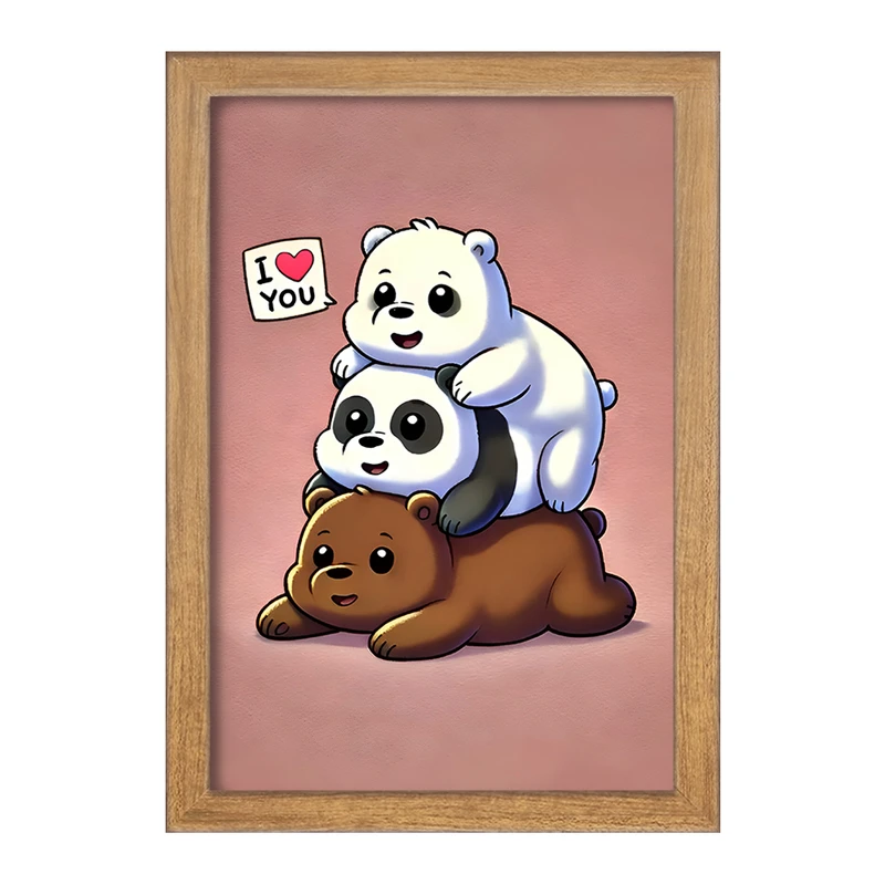 تابلو خندالو مدل سه خرس کله پوک کد F8960