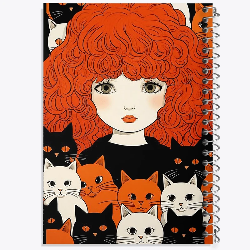 دفتر نت موسیقی 50 برگ خندالو مدل دختر و گربه کد F2023