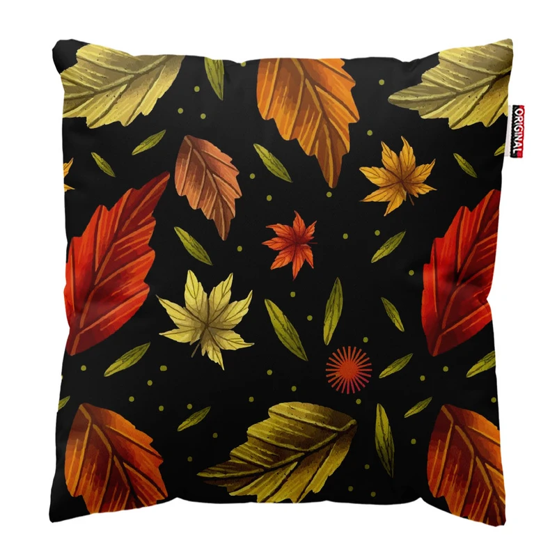  کوسن پاد آفرین طرح پاییز و برگ کد 2223 سایز 30*30 سانتی متر