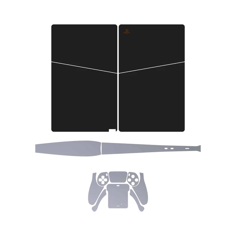 برچسب کنسول و دسته بازی PS5 Slim Digital Edition ماهوت مدل Matte Black_Matte Silver
