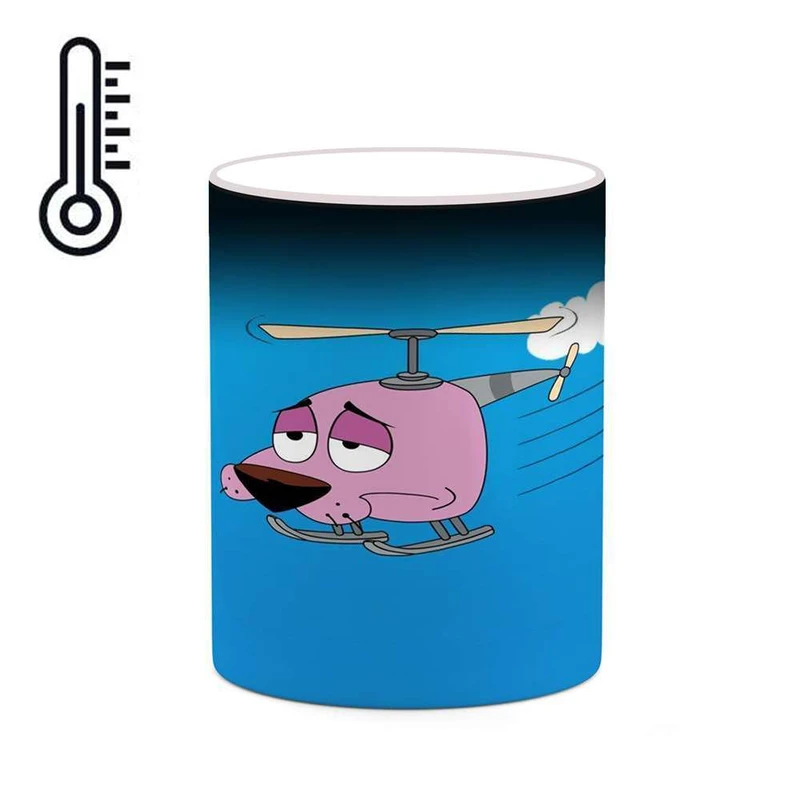 ماگ حرارتی کاکتی مدل کارتون Courage The Cowardly Dog کد mgh22434