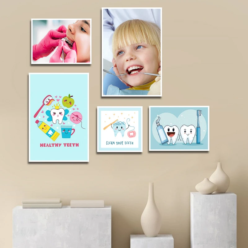 تابلو بکلیت طرح دندانپزشکی مدل شاین اکلیلی W-1808 مجموعه 5 عددی