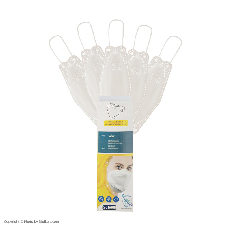 ماسک تنفسی سه بعدی مدل 112 بسته 25 عددی