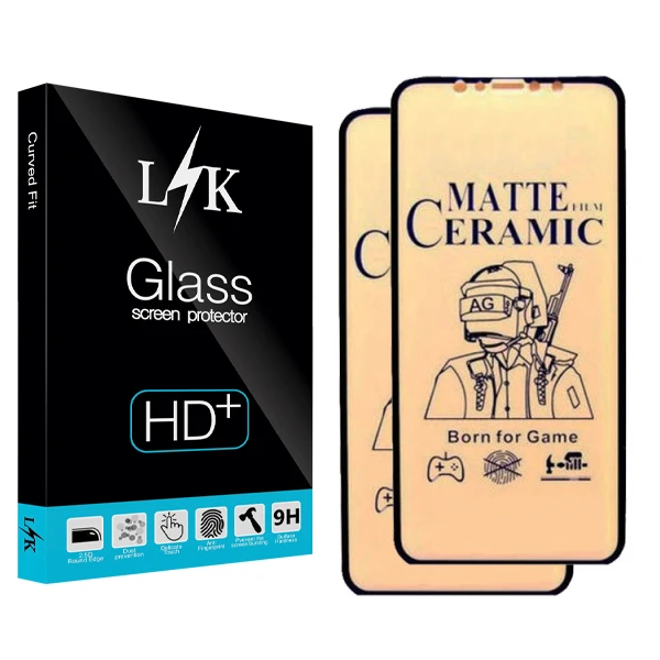 محافظ صفحه نمایش مات ال کی مدل +HD مناسب برای گوشی موبایل اپل iphone xs بسته دو عددی