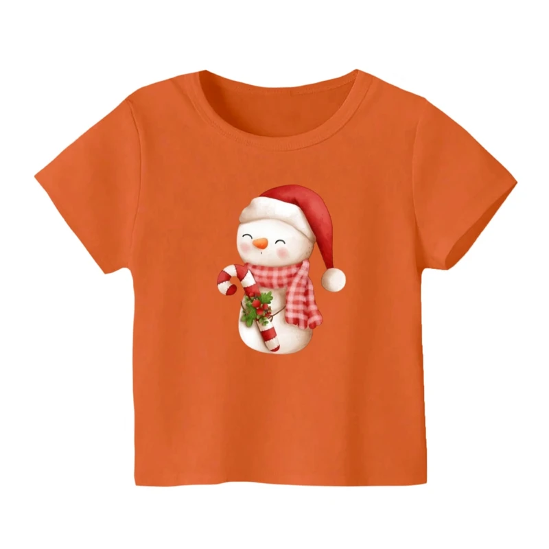 تی شرت آستین کوتاه بچگانه مدل آدم برفی کریسمس کد 3