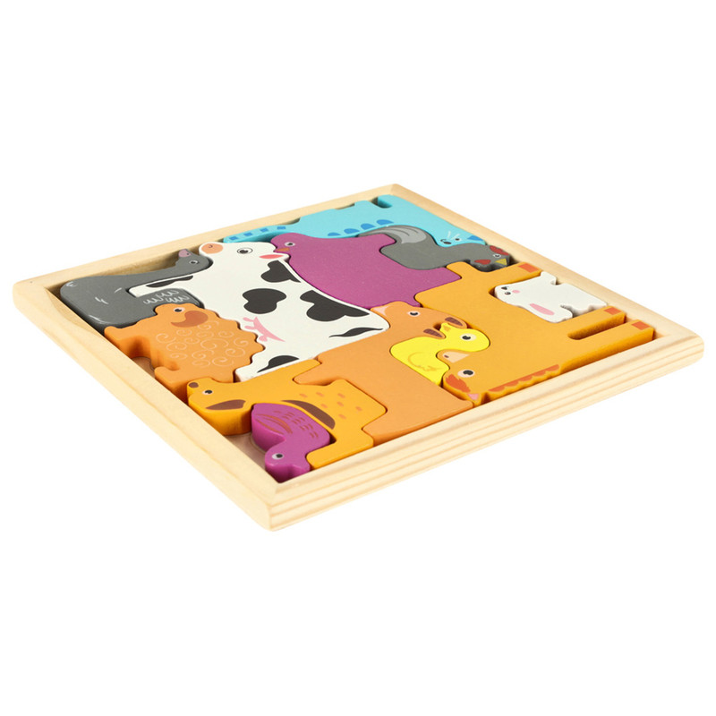 بازی آموزشی سمید مدل کاتامینوی چوبی برجسته طرح حیوانات اهلی