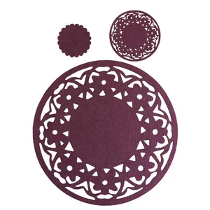 زیر بشقابی کد NMDDYR01 به همراه زیر لیوانی و جای قاشق و چنگال