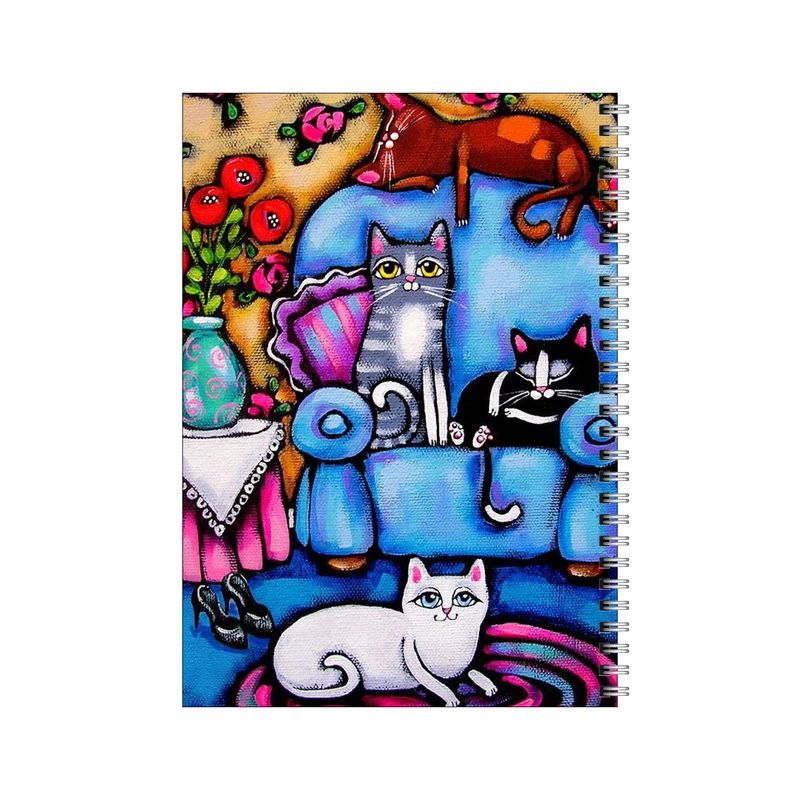 دفتر مشق 50 برگ بامبیلیپ طرح اتاق نشیمن گربه ها کد 2327489