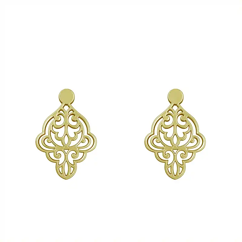 گوشواره طلا 18 عیار زنانه مدوپد مدل اسلیمی کد GA1-15246