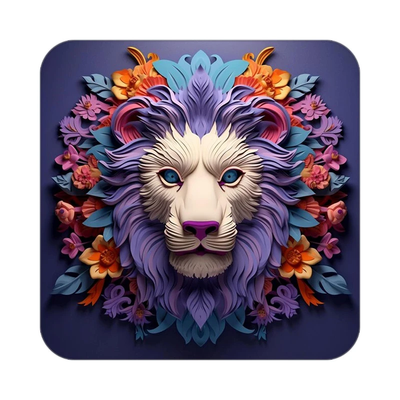 زیر لیوانی کاکتی طرح شیر مدل mp23059