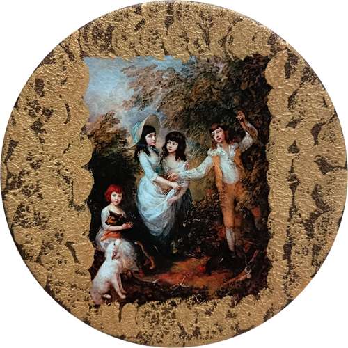 بشقاب دیوارکوب سفالی مدل باغ رویایی