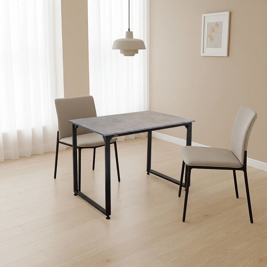 میز ناهارخوری چهار نفره دیزم مدل مونتاژی LNC_asm_90×90_GR