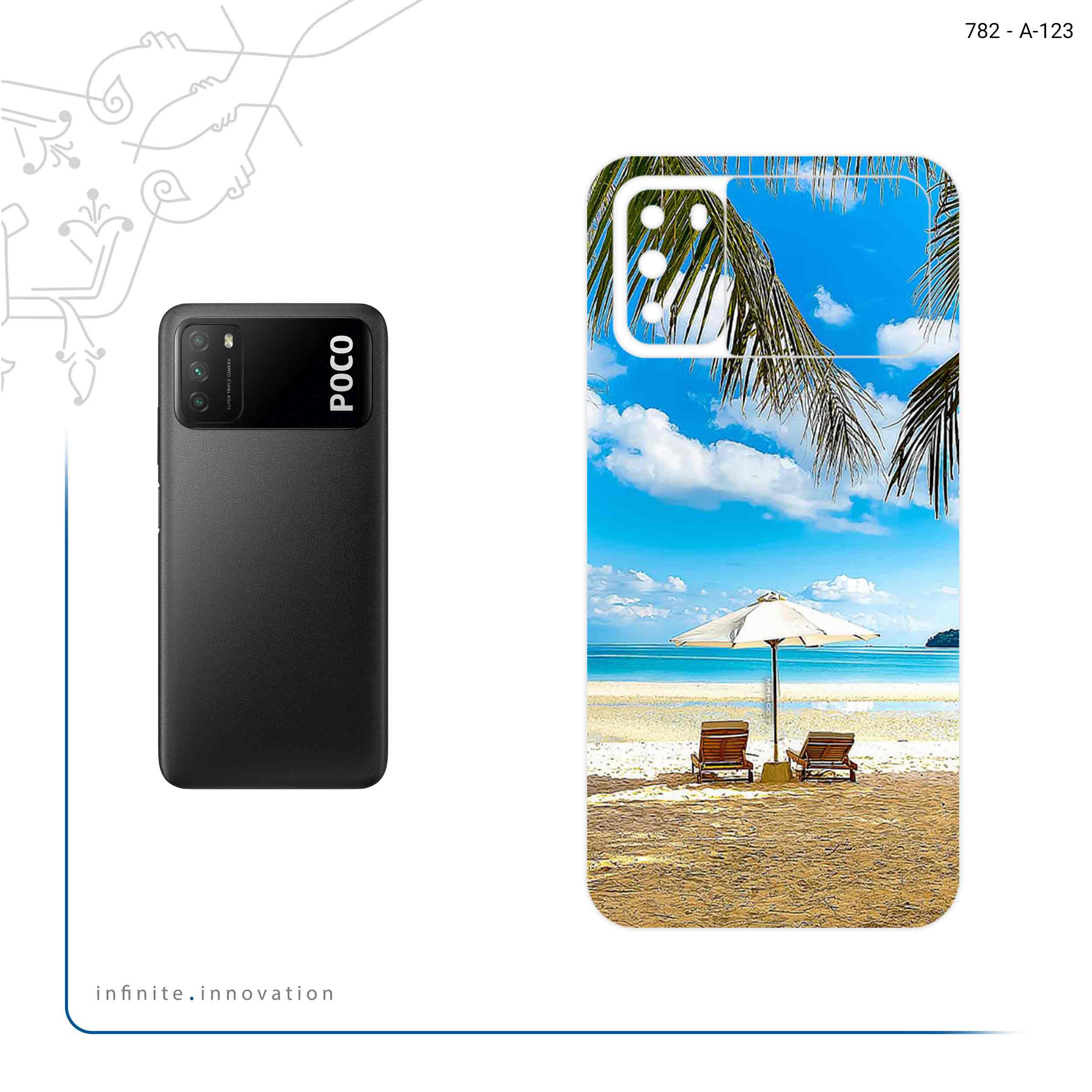 برچسب پوششی ماهوت مدل Beach مناسب برای گوشی موبایل شیائومی Poco M3