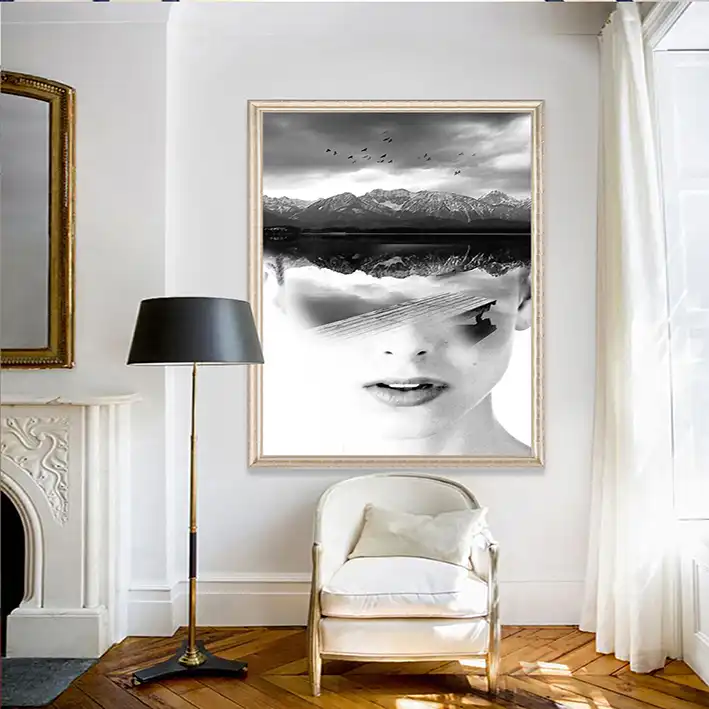 پوستر دیواری سه بعدی مدل نقاشی دختر DVRF1360