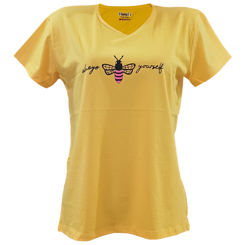 تی شرت آستین کوتاه زنانه مدل یقه گرد ساده