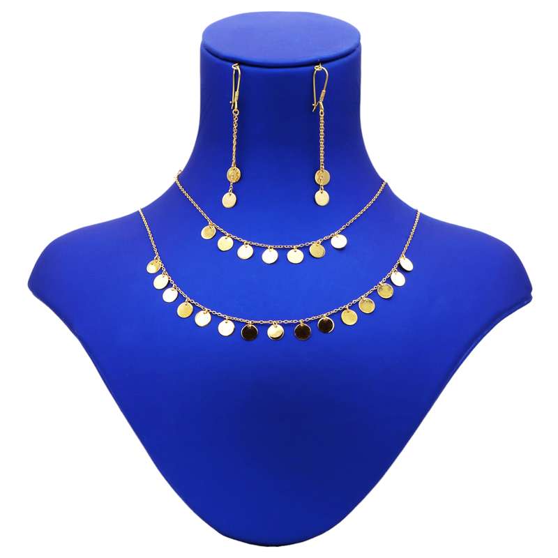 نیم ست طلا 18 عیار زنانه مدل پولکی نیم ست طلا 18 عیار زنانه مدل پولکی