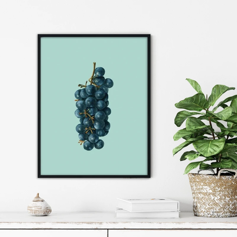 تابلو آتریسا طرح انگور مدرن مدل ATFF206 فریم مشکی