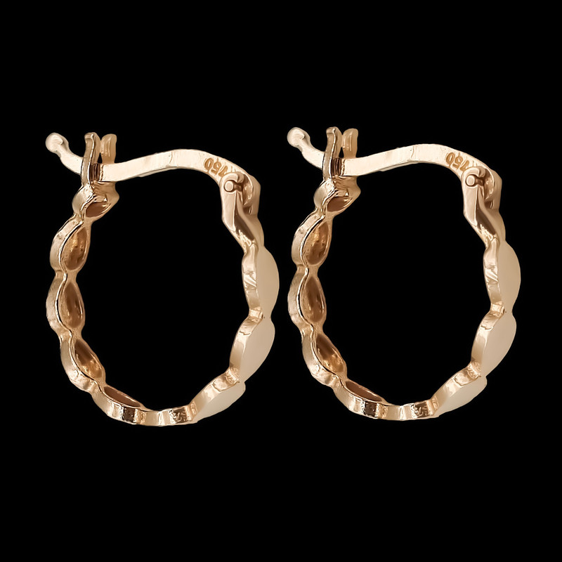 گوشواره حلقه‌ای طلا کم اجرت  18 عیار زنانه ناریا مدل لونارا T4