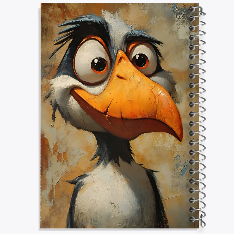 دفتر مشق 50 برگ خندالو طرح پرنده ی بامزه کد F6529